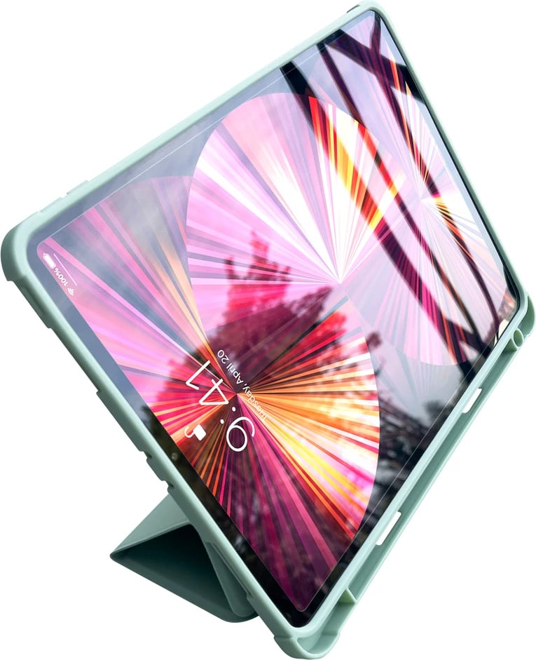 Mbështjellës tablet Hurtel për iPad Air 10.9" 2020/2022, me qëndrim, i gjelbër