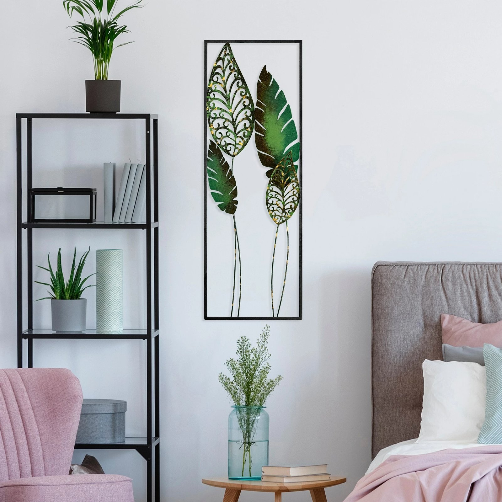 Aksesor dekorativ metalik për mur, Wallity Nezgep 3, shumëngjyrësh, 32x90cm