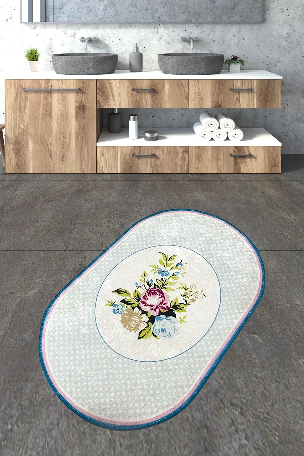 Tapet për banjo Mijölnir, Lous - 14, shumëngjyrësh, 80x100cm