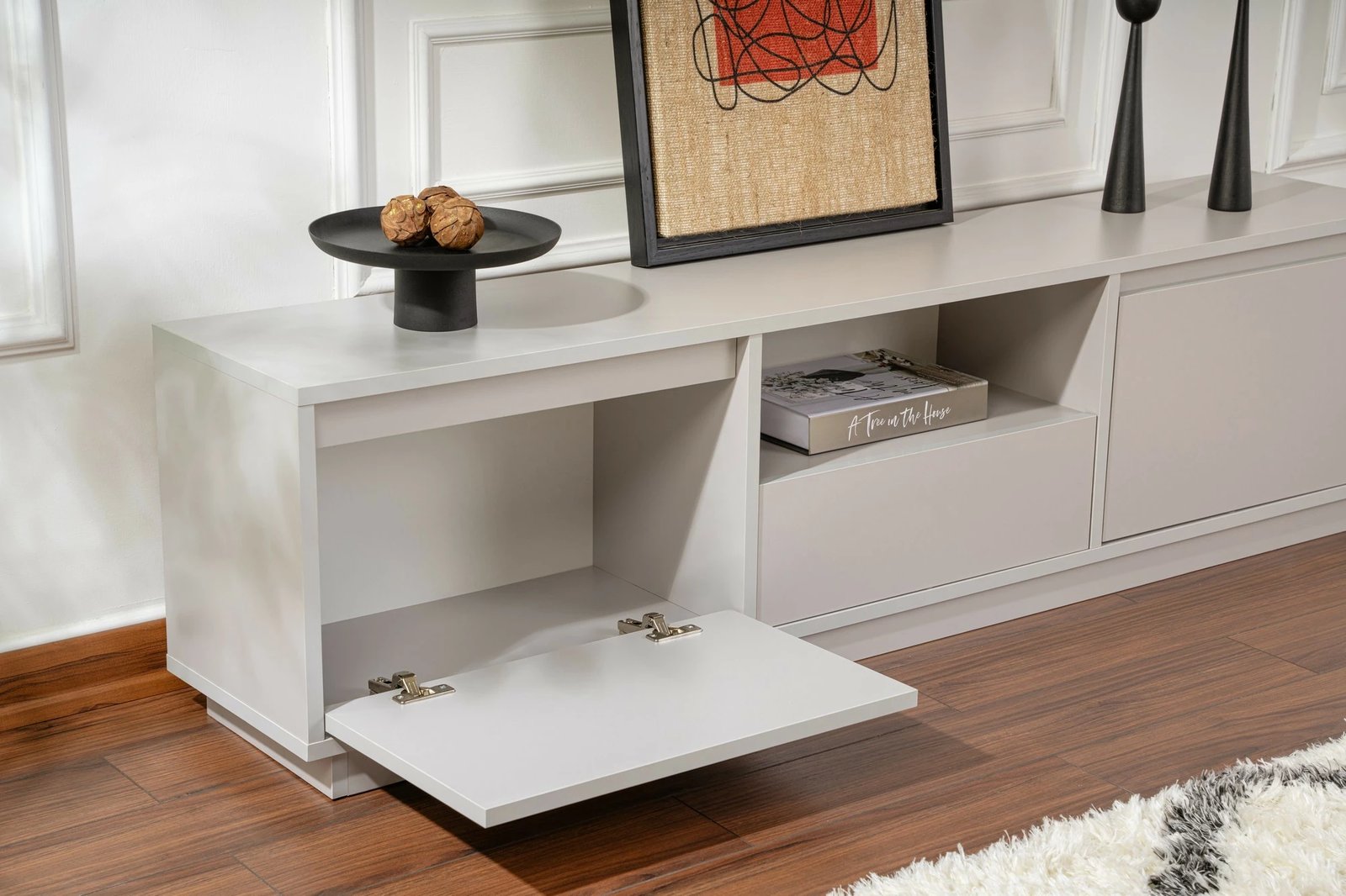 Komodë TV Nordure, Vanguard, ngjyrë gri