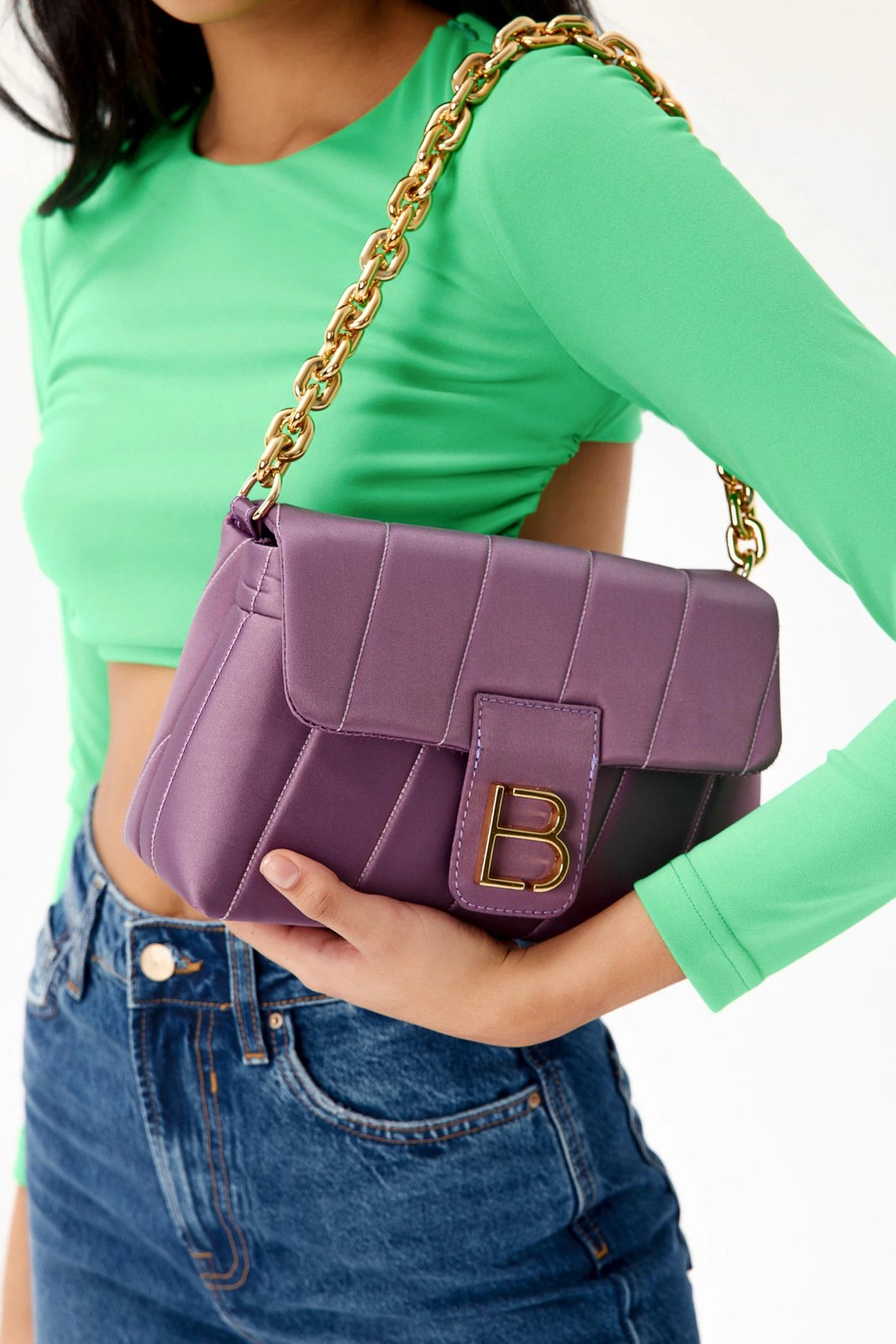 Çantë shpatulle ngjyrë vjollcë Lucky Bees, 314