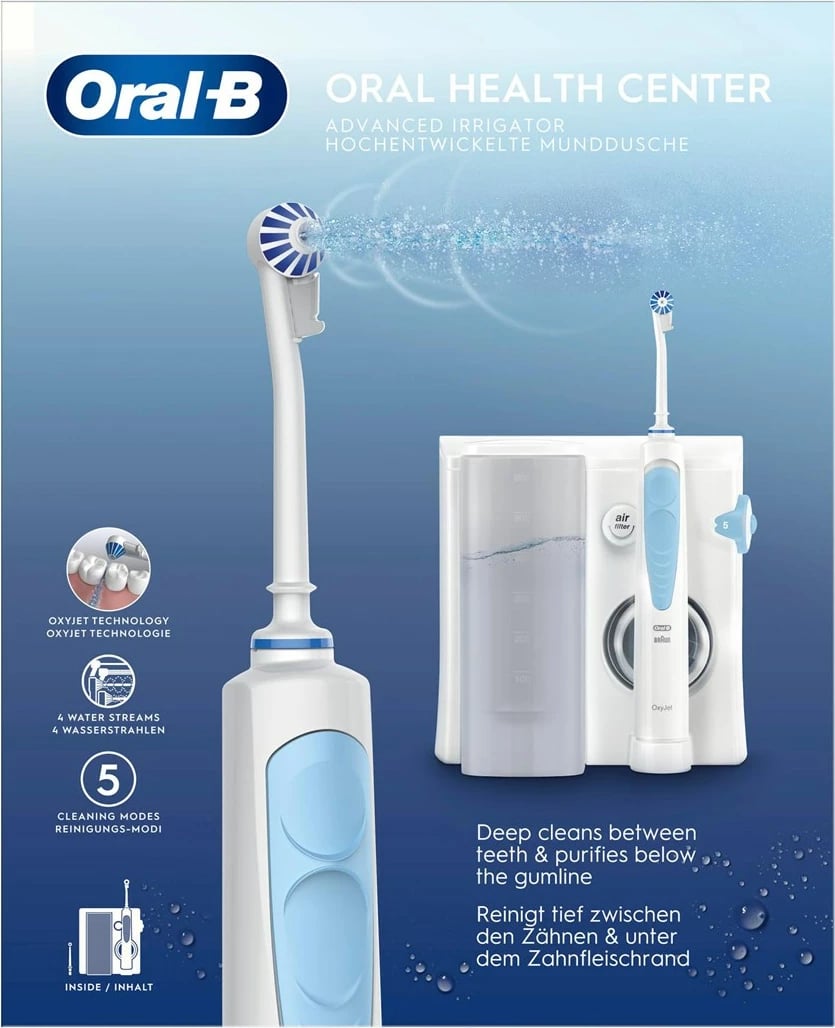 Irrigator oral Braun Oral-B Oxyjet, për të rritur, i bardhë
