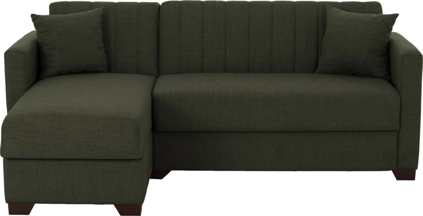 Divan këndor me shtrat, ngjyrë ulliri e errët, FH3244.05, 200x133x77 cm