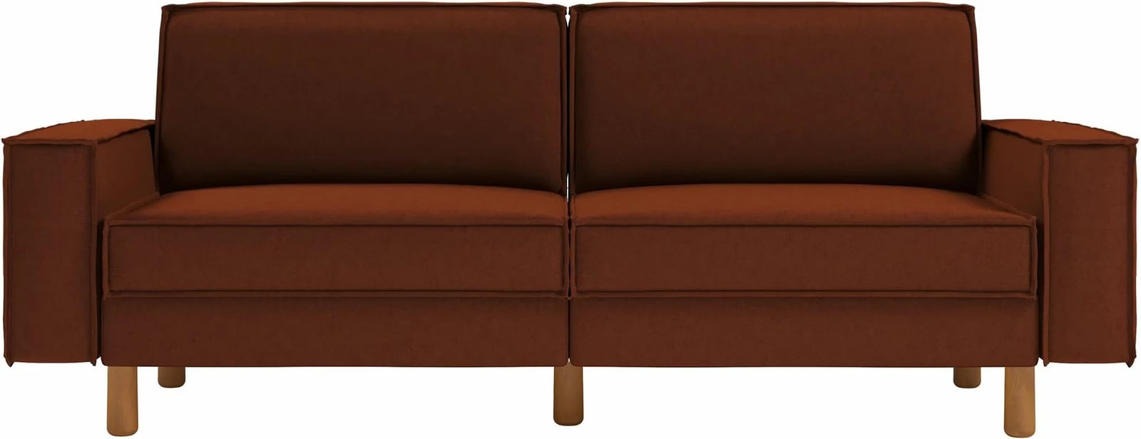 Divan treshe Atelier del Sofa, ngjyrë e kuqe tjegulle, këmbë dru arre, Sparrow 3