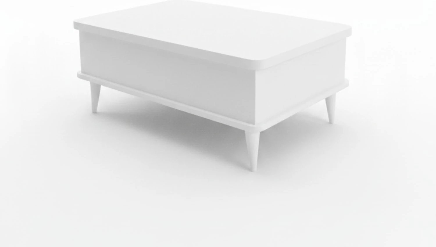 Tavolinë kafeje Skye Decor, Dy Ada, e bardhë