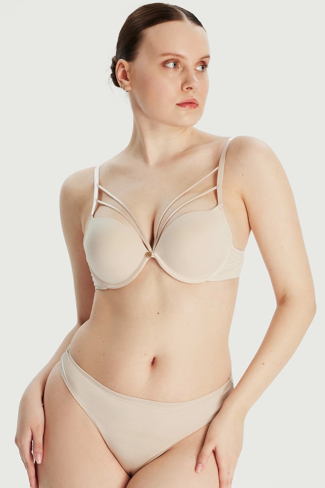 Bra push-up Jumeon, ekstra ngritje, bezhë