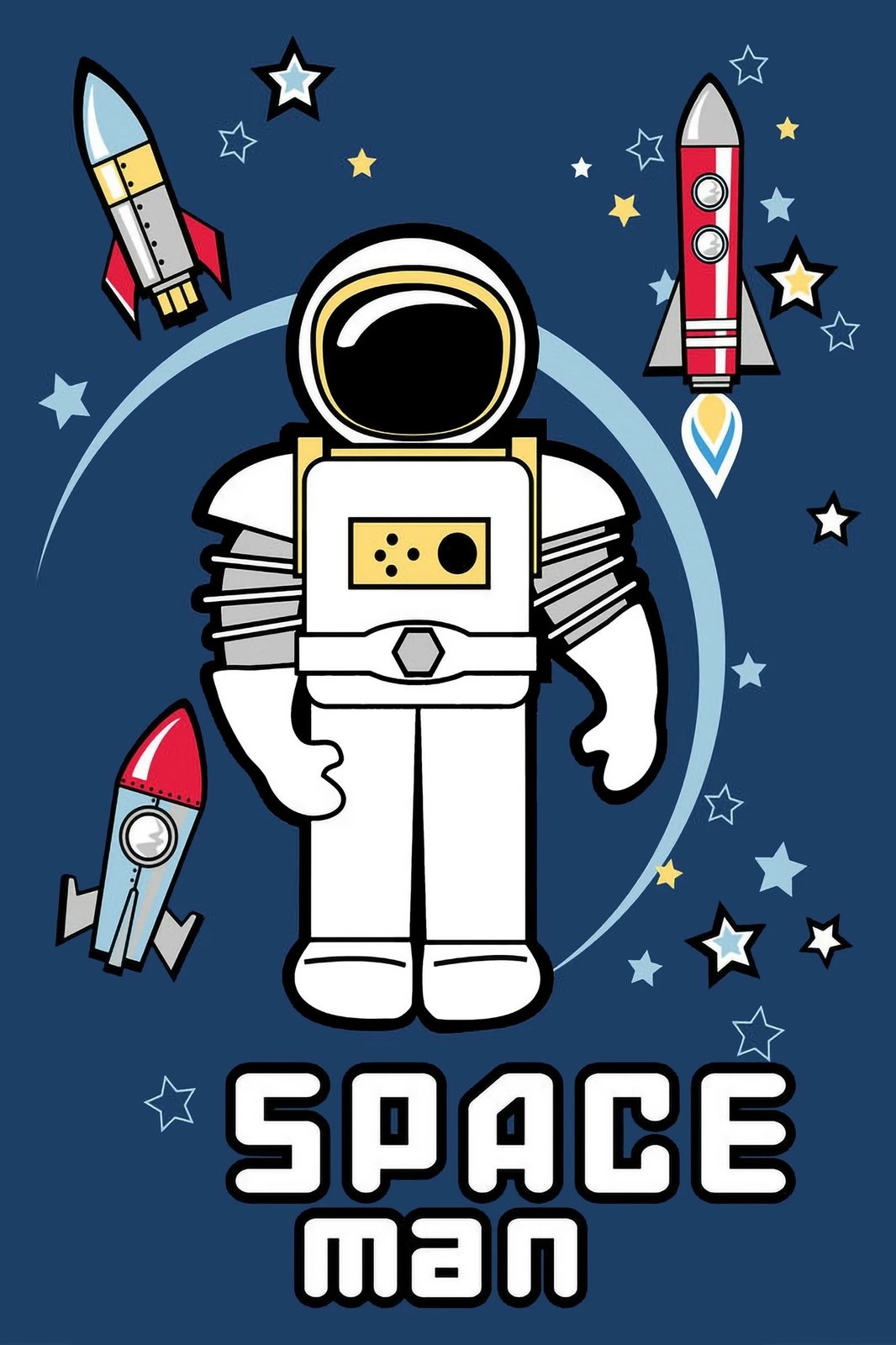 Qilim për fëmijë, dizajn astronaut, shumëngjyrësh, 120x180cm, KHMFESTO0021KEÇE