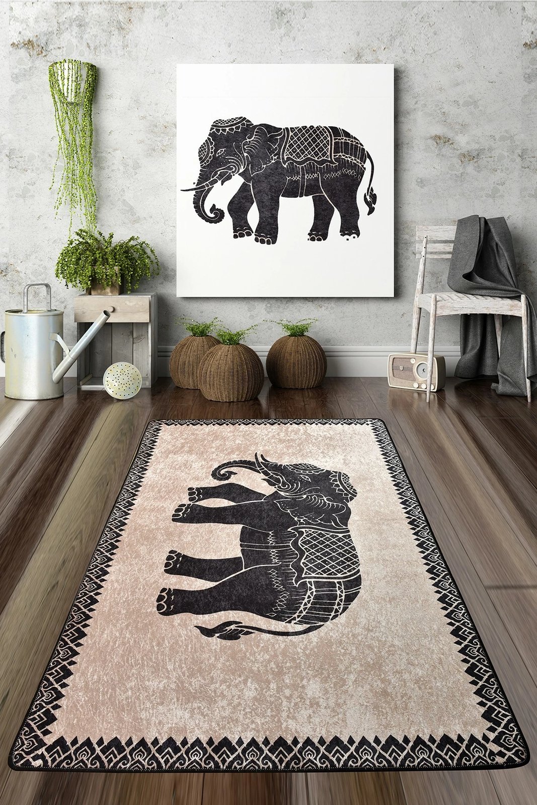 Qilim (80 x 120) Conceptum Hypnose, Elefante Nero Djt
