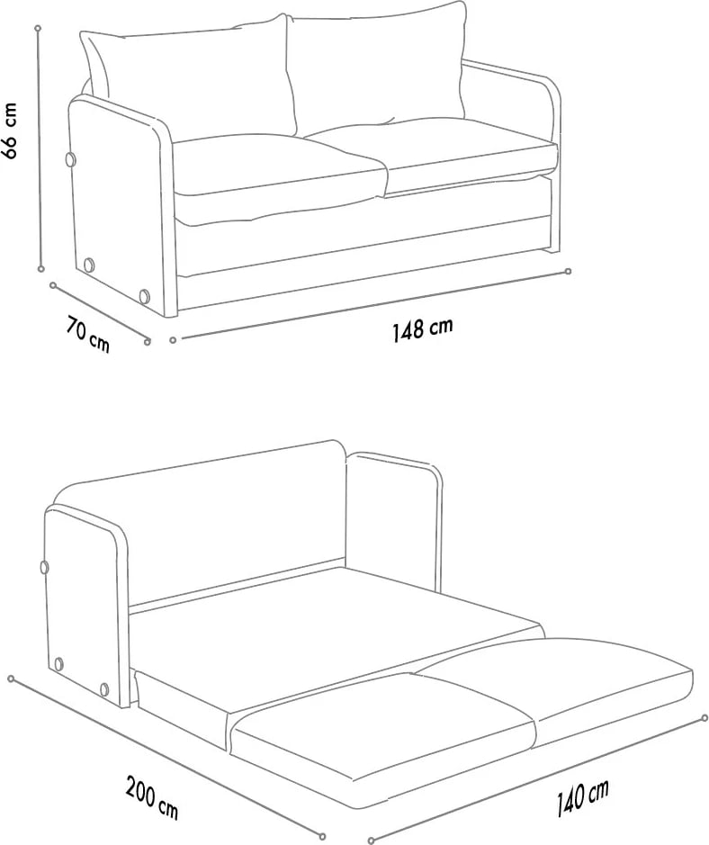 Divan-krevat dy ulës, ngjyrë e gjelbër, Saga XL, Atelier del Sofa