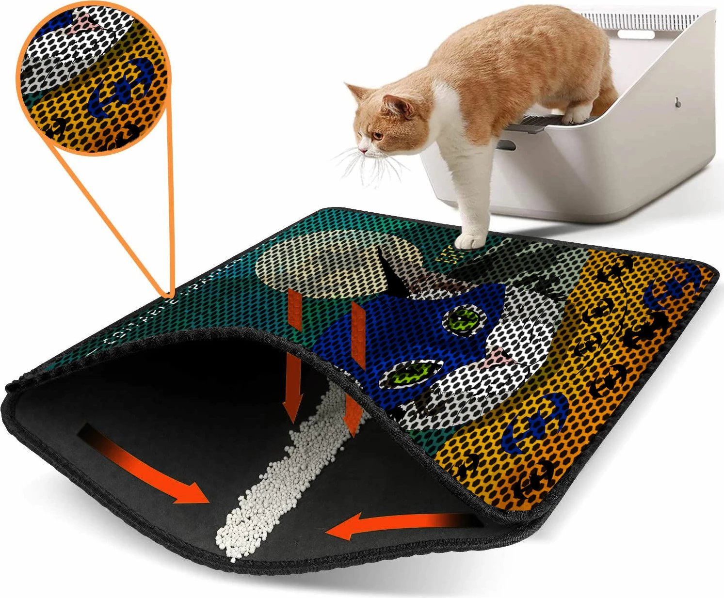 Tapet për rërë mace, shumëngjyrësh, Paws & Whiskers, Nrszn0202, 45x60cm