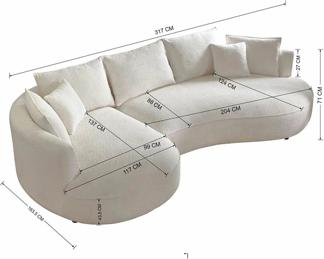 Këndare Venedik, ngjyrë gri e errët, Atelier del Sofa, anë e majtë