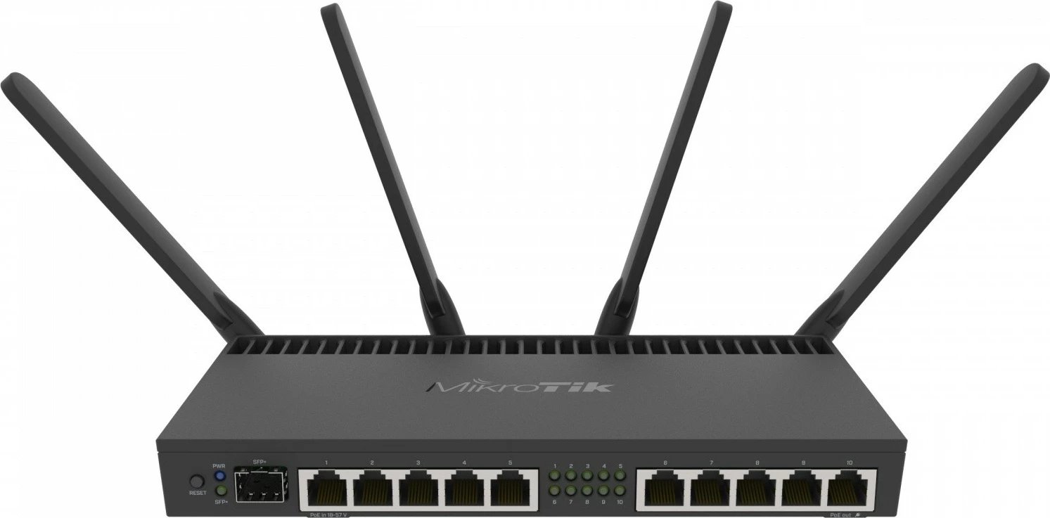 Router Mikrotik RB4011iGS+5HacQ2HnD-IN, 10x Gigabit, 1x SFP+ 10Gbit, 4 antena, i zi