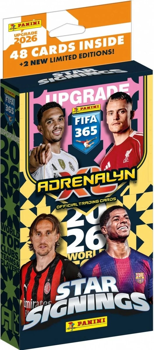 Karta koleksionuese futbolli, Panini FIFA 365 Adrenalyn XL, 048-02561, Star Signings 2026, 48 karta + 2 të limituara, pako