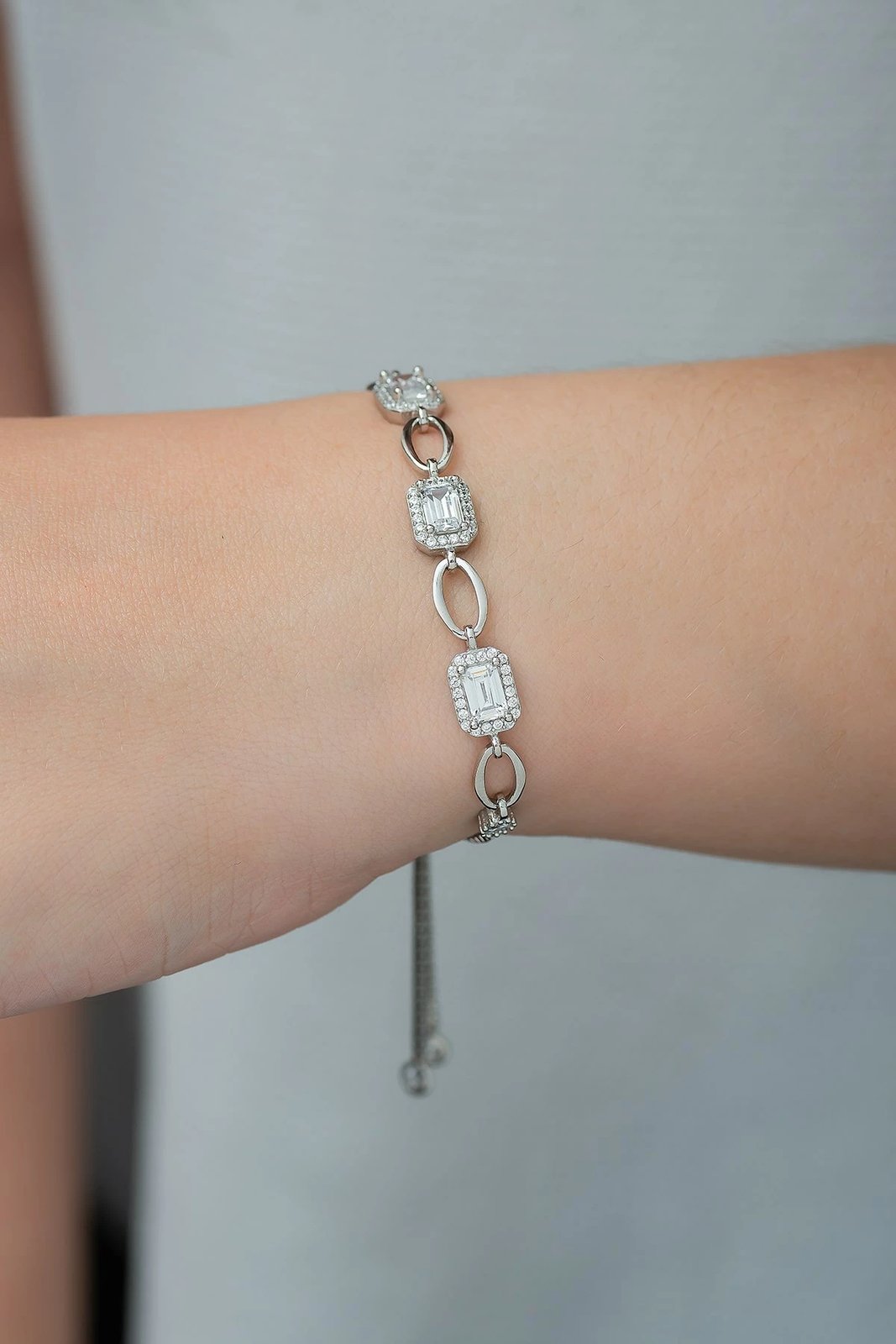 Byzylyk argjendi Jumeon, TRDYL815, ngjyrë argjendi, gur zirkoni