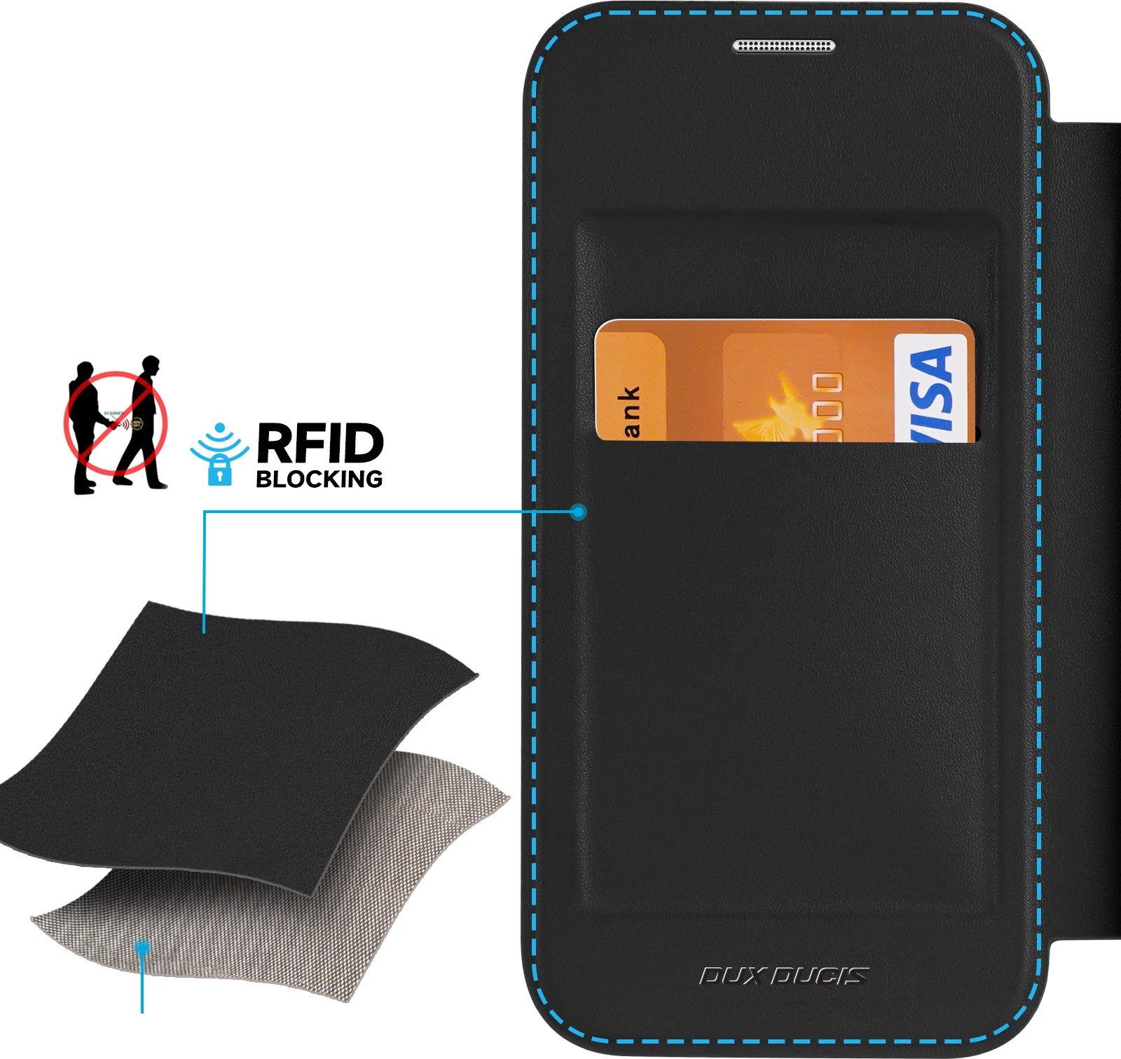 Mbështjellës Dux Ducis Skin X Pro për Samsung Galaxy S24+, me unazë magnetike, i zi