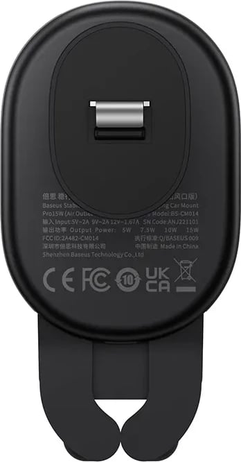 Mbajtës telefoni Baseus Pro SUWX030002 me karikim wireless 15W, i zi
