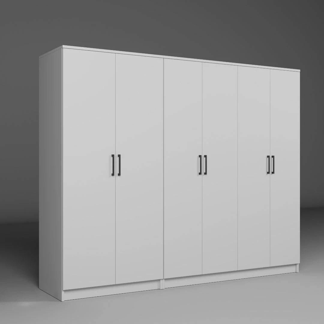 Dollap për rroba, ngjyrë e bardhë, Skye Decor Kardelen 1600-105, 220x180x51.8 cm