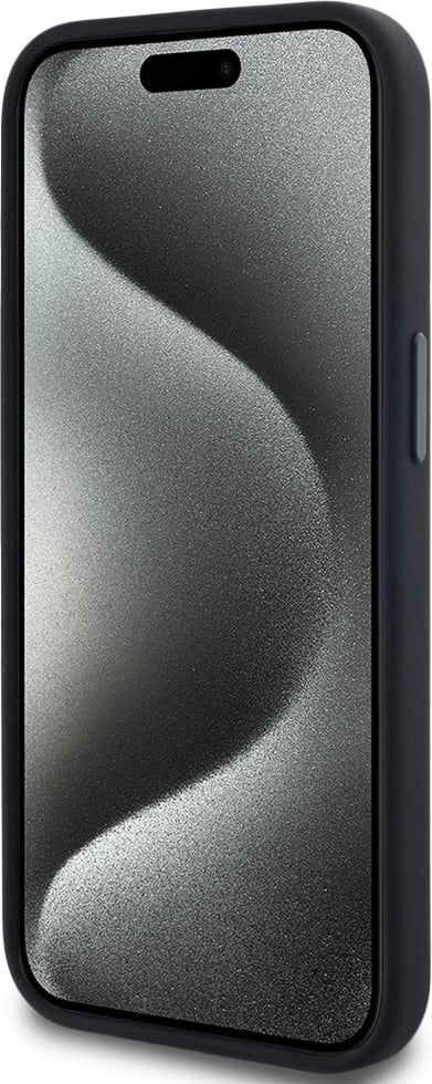 Mbështjellës Karl Lagerfeld Silicone Shadow Metal Initial MagSafe për iPhone 15, i zi