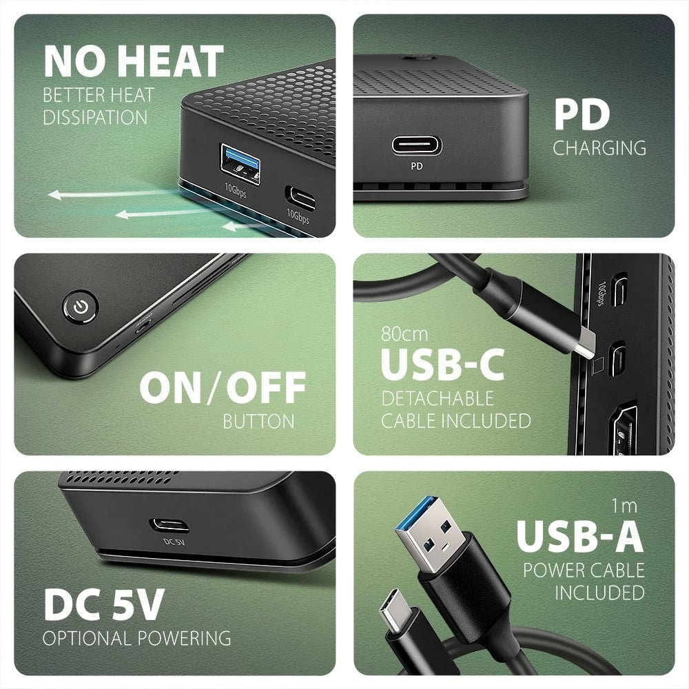 Stacion dokimi AXAGON HMC-U4, 12-në-1, USB4 40Gbps, 3x USB-A, 2x USB-C, GLAN, HDMI 8K, DP 8K, PD 100W, audio HQ, SD/microSD, 80cm kabllo, Zi