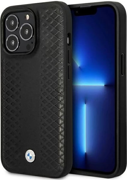 Mbështjellës BMW BMHMP14L22RFGK për iPhone 14 Pro 6.1", lëkurë, MagSafe, i zi