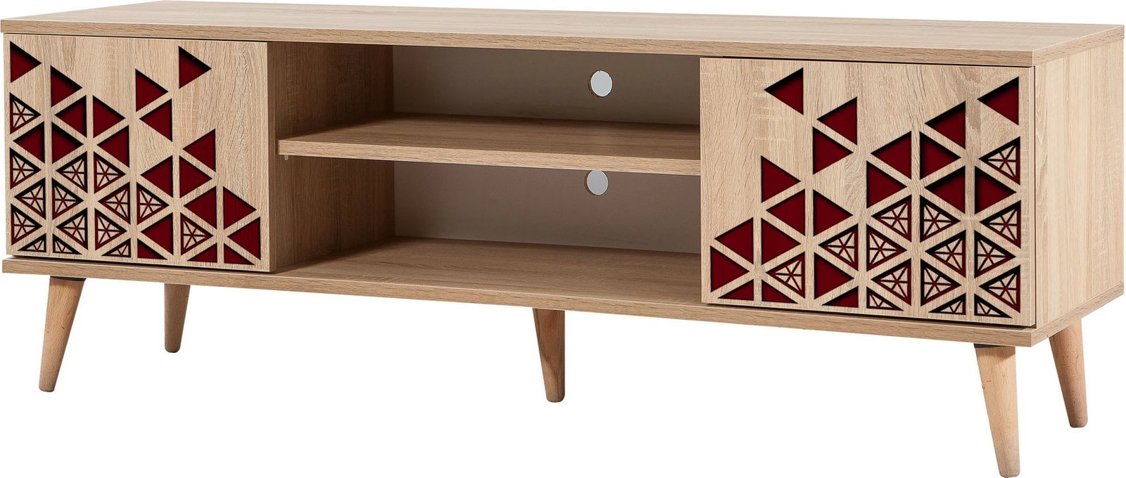 Komodë TV Skye Decor, Truva-122, ngjyrë lisi Sonoma