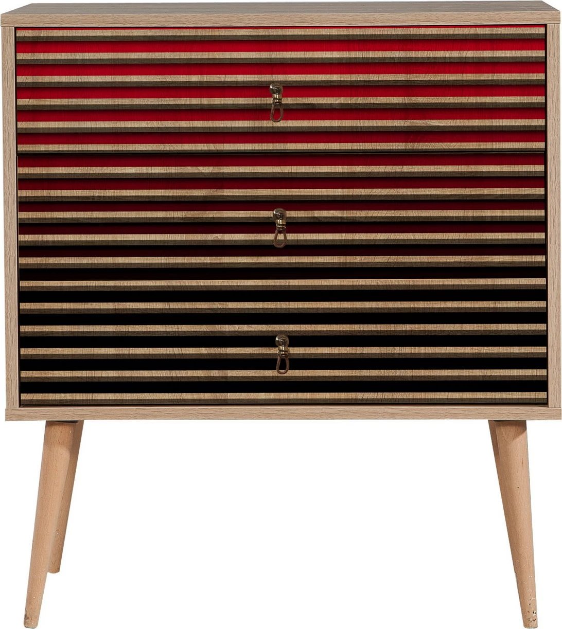 Komodë moderne, ngjyrë lisi Sonoma, Skye Decor, Trio - 221