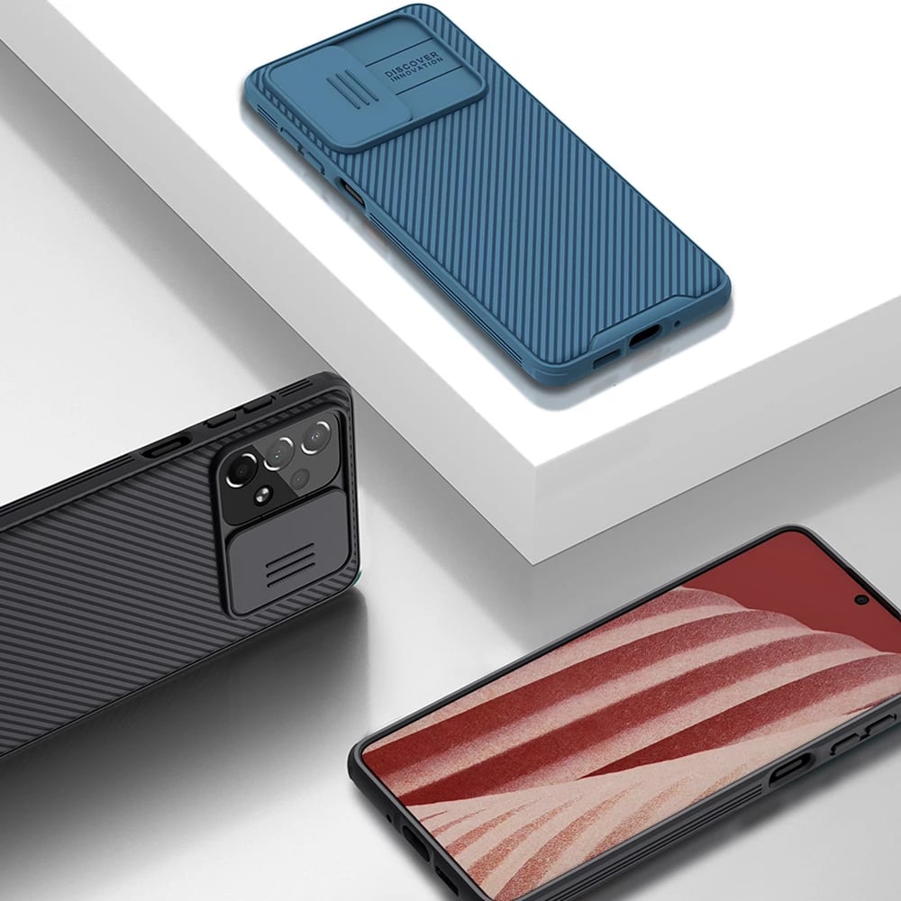 Mbështjellës Nillkin CamShield Pro për Samsung Galaxy A73, me kapak kamere, Kaltër