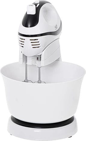 Mikser me tas rrotullues Adler AD 4206, 300W 5 shpejtësi Turbo, 3L, bardhë/zi