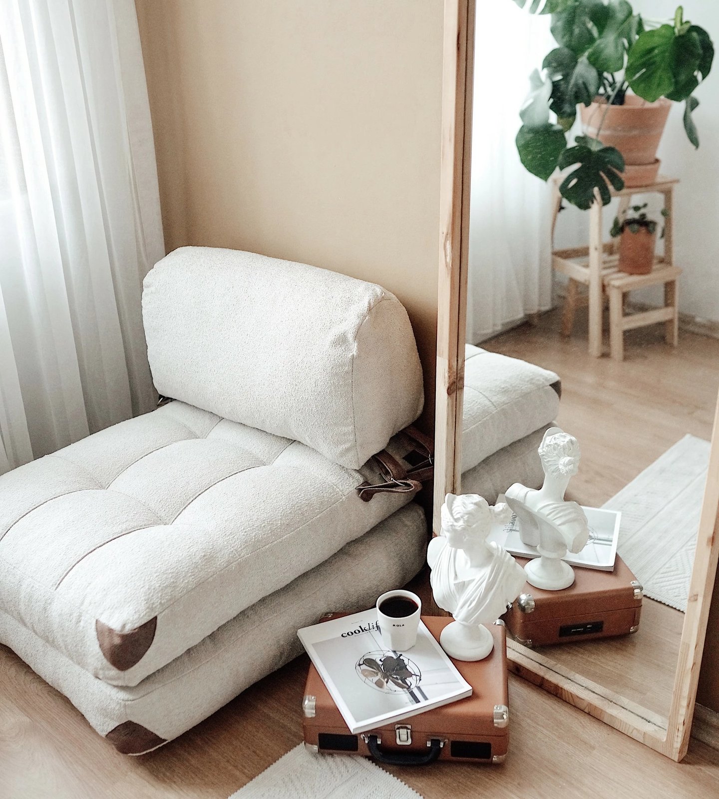Krevati-kolltuk një vendësh, Atelier del Sofa, Teddy Fold, krem