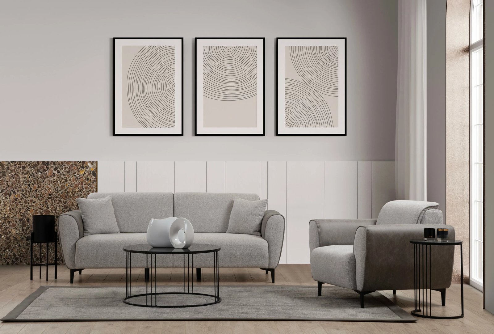 Karrige një vendëshe Atelier del Sofa, ngjyrë gri