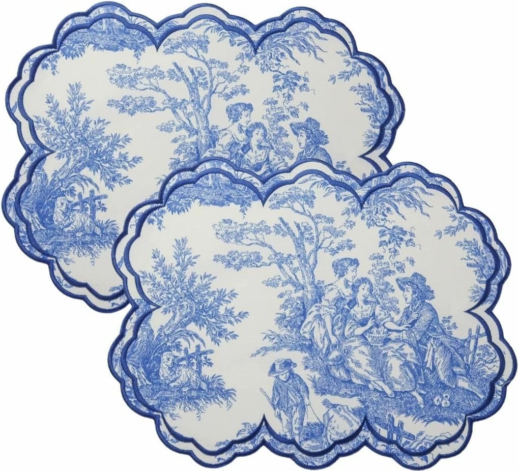 Set naperonash për tavolinë (2 copë), Evila Originals, BST050, blu dhe bardhë