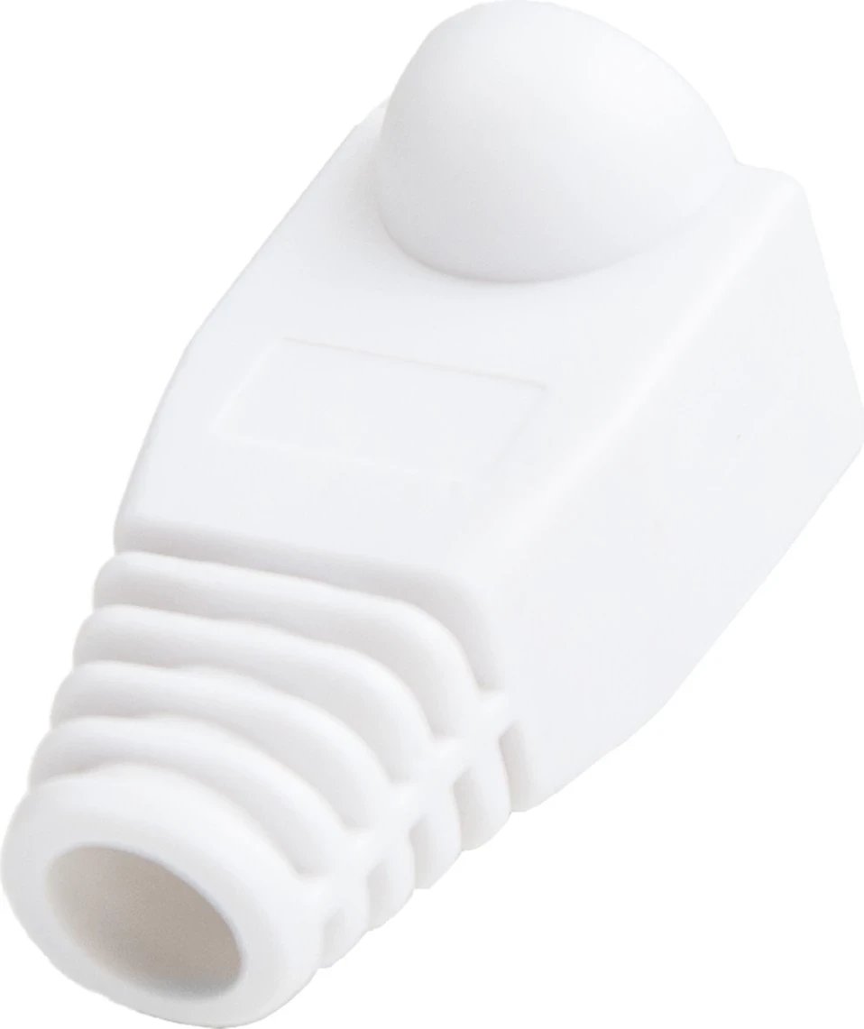 Mbështjellës RJ45 Unitek, 6 mm, 100 copë, e bardhë