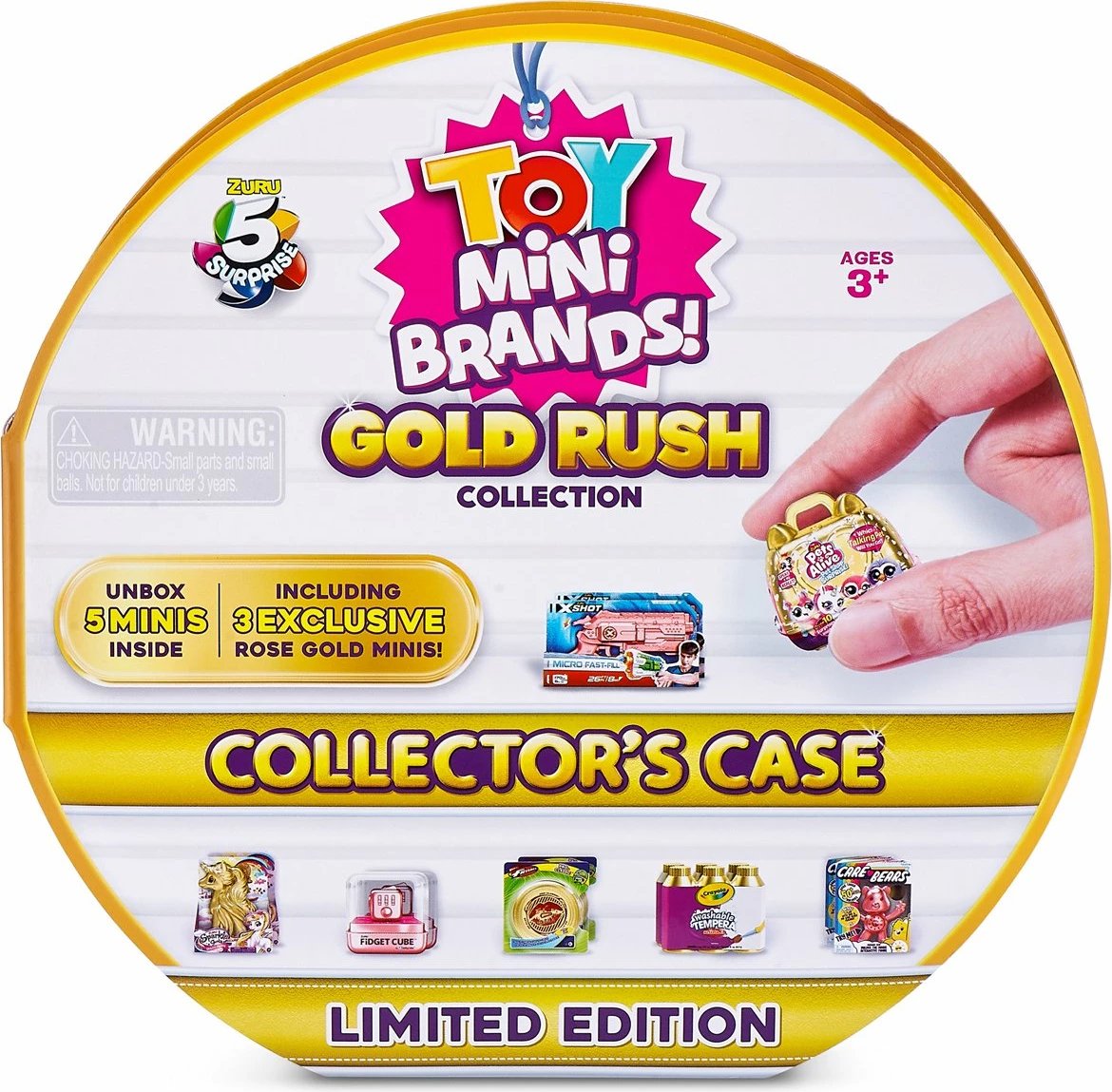 5 Surprise Toy Mini Brands - Gold Rush Collector's Case with 5 Surprises