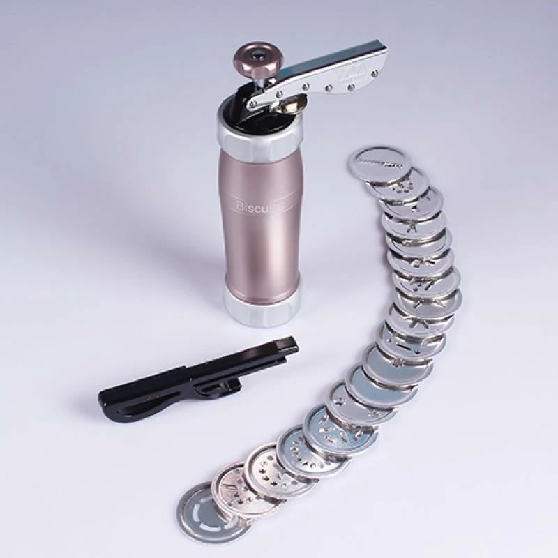 Shtypëse biskotash, Marcato, Biscuit Machine Design BI-DES-POWD-RSA (BIDESPOWDRSA), manuale, metalike, rozë, me disqe forme