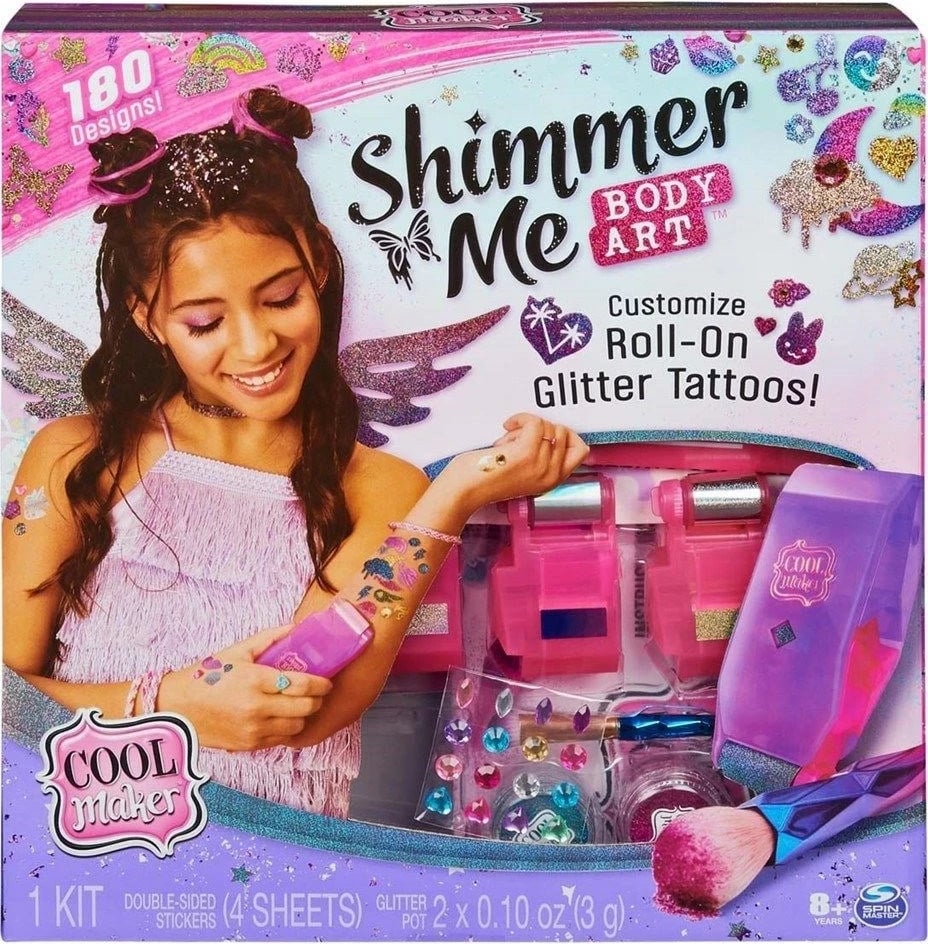 Set tatuazhesh Cool Maker Shiny Tattoo Studio, Spin Master, me shkëlqim dhe aksesorë