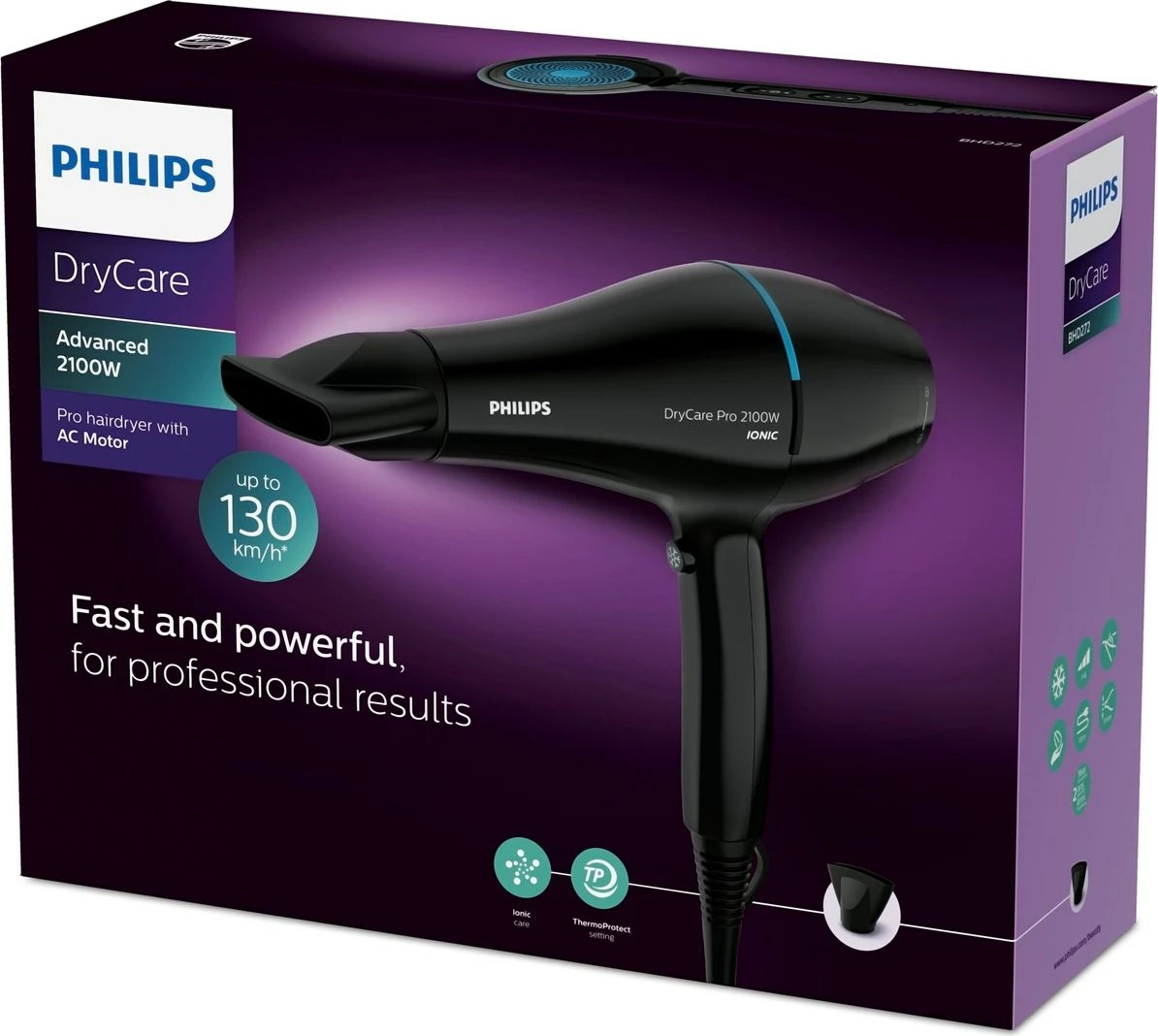 Tharëse për flokë Philips DryCare BHD272/00, 2100 W, e zezë