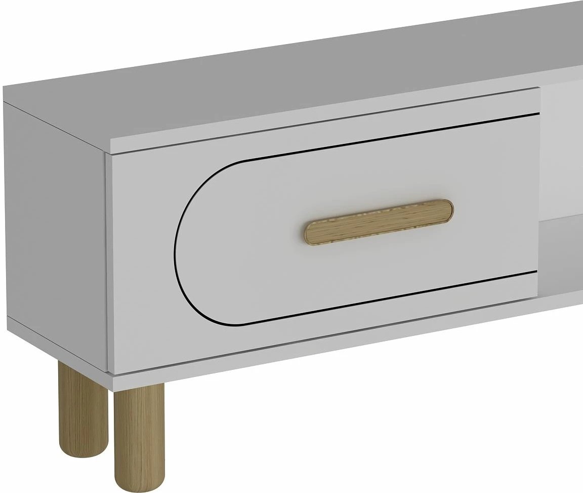 Komodë TV Skye Decor, e bardhë, lisi safir