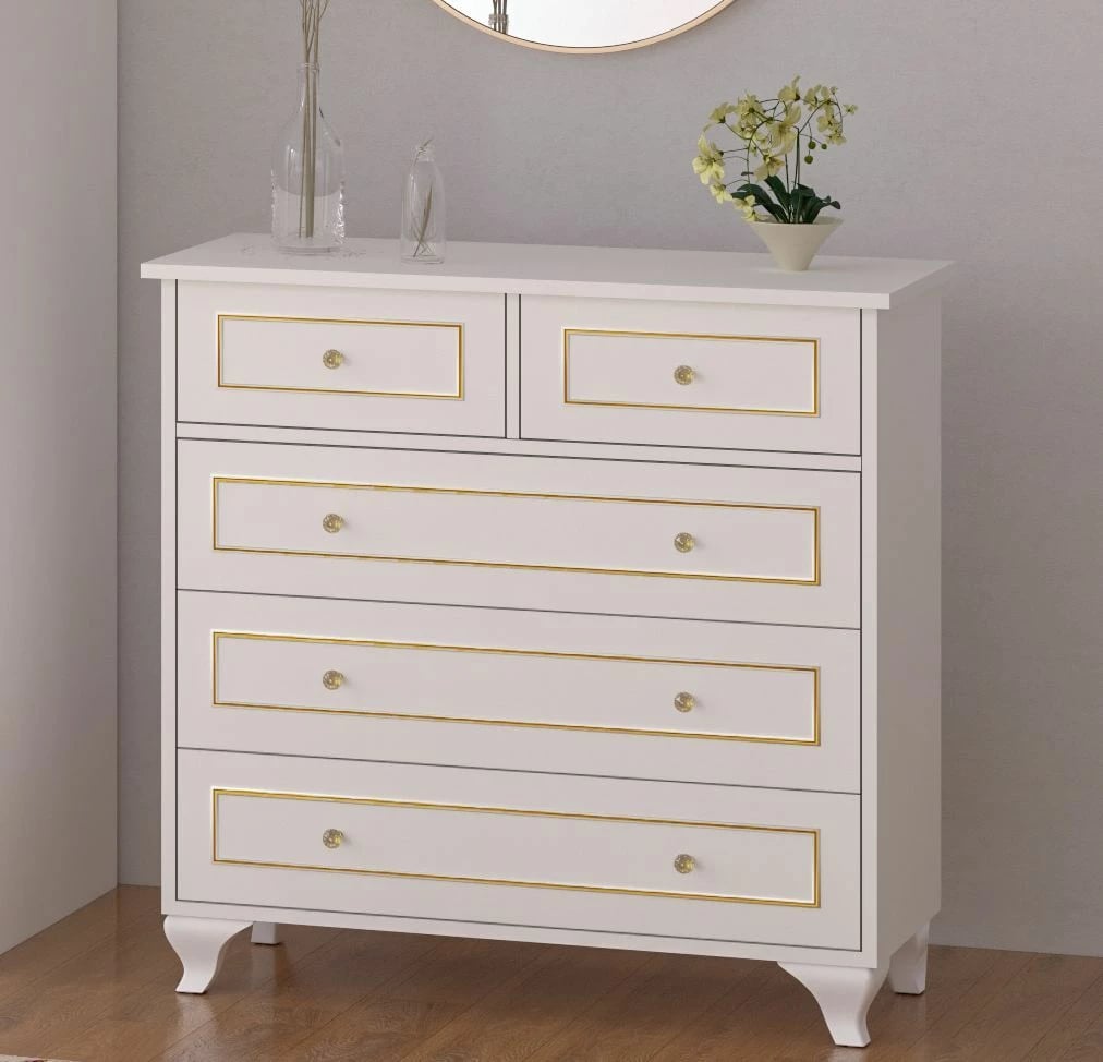 Komodë Skye Decor, ngjyrë e bardhë mat, Rb-091