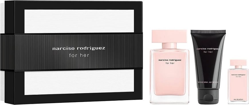 Set Eau de Parfum për femra Narciso Rodriguez For Her 50ml + 7.5ml + balsam trupi 50ml