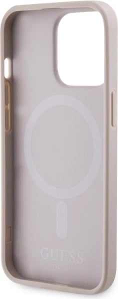 Mbështjellës Guess GUHMP13LP4RPSP për iPhone 13 Pro/13 6.1", 4G Printed Stripes MagSafe, Rozë