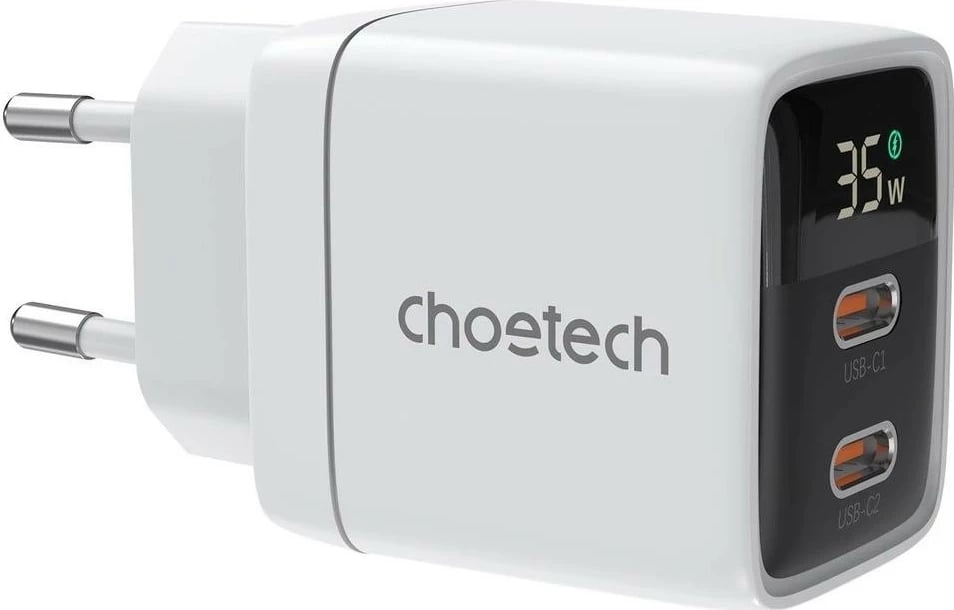 Karikues rrjeti Choetech PD6051, 2x USB-C, 35W, i bardhë