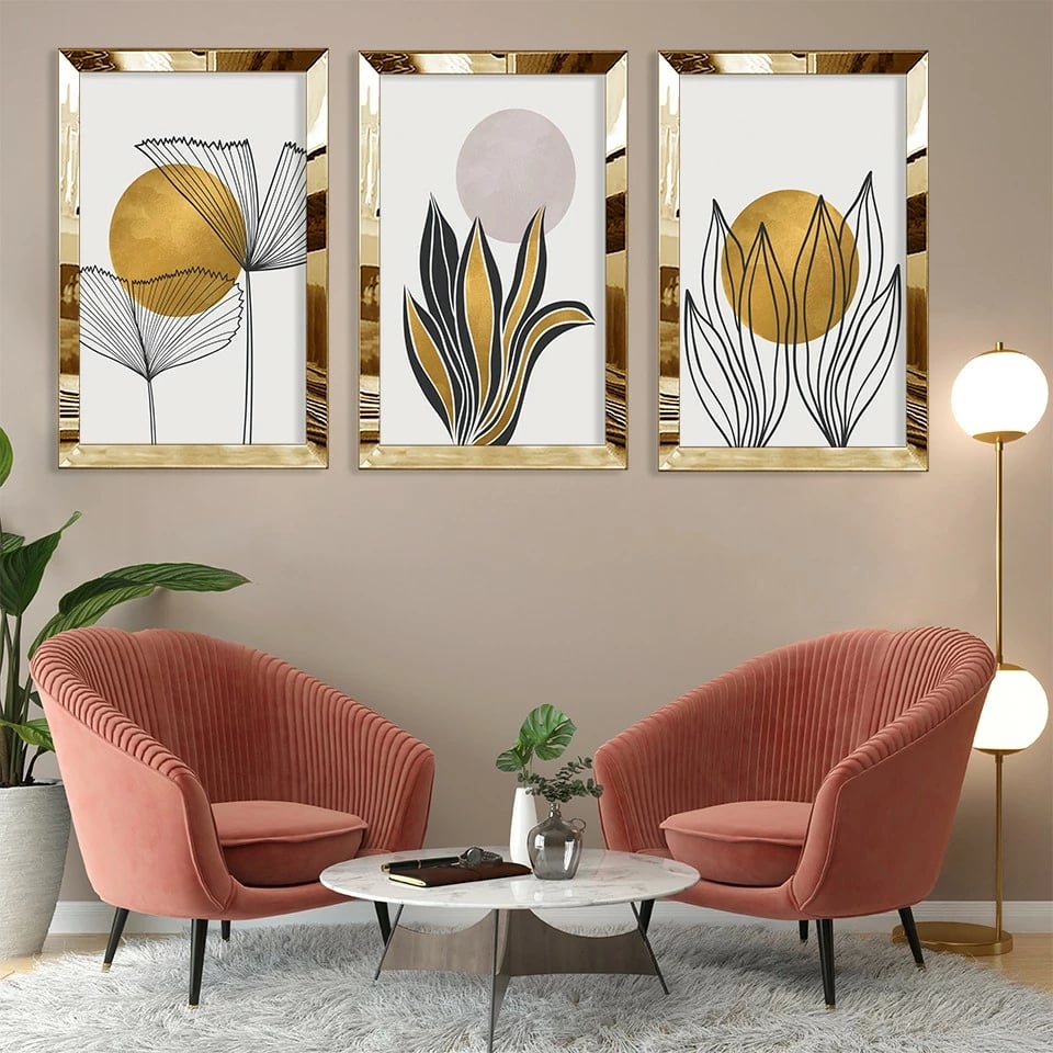 Pikturë dekorative MDF-Plexiglass (3 copë), Wallity, Huhu400, 30x40cm