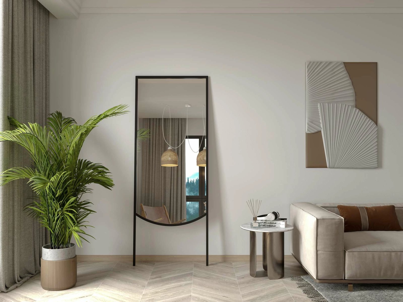 Pasqyrë cheval, ngjyrë e zezë, Skye Decor, Econo