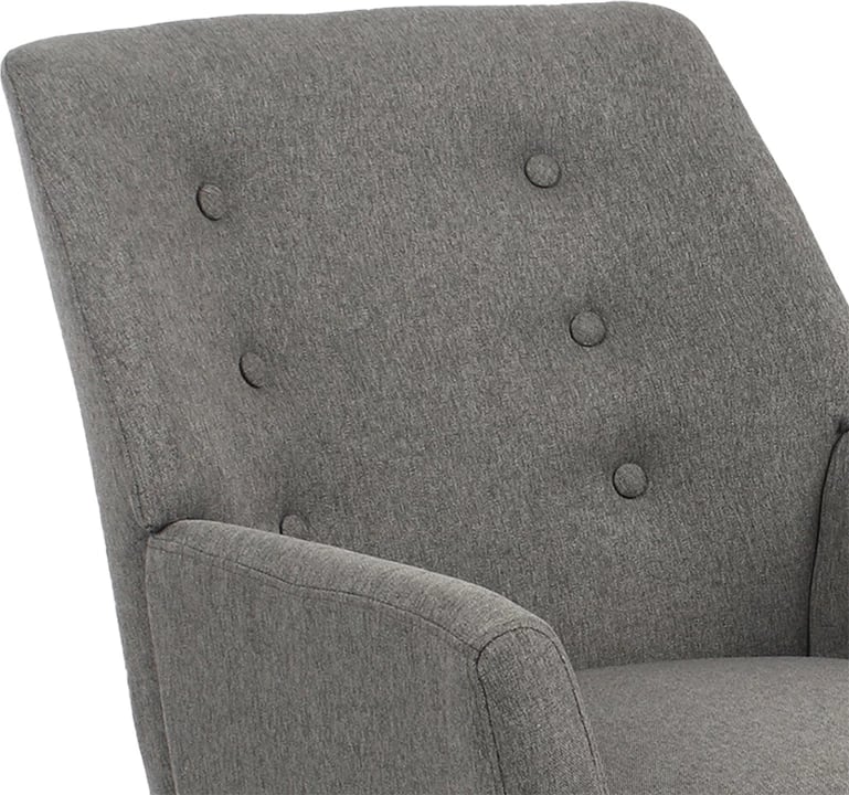 Karrige e rehatshme Likable, pëlhurë gri natyrale, 67x89x86cm