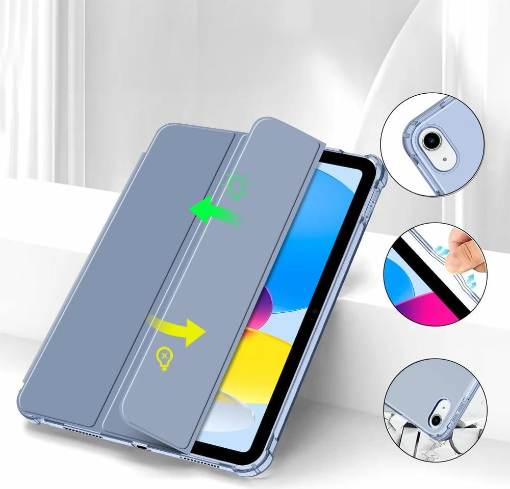 Mbështjellës Tech-Protect SC Pen Hybrid për iPad 10 (2022), Transparent/Kaltër