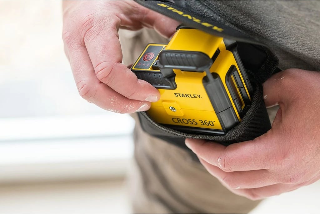 Nivel lazer Stanley STHT77504-1, 360°, rreze e kuqe, me bateri, verdhë/zezë