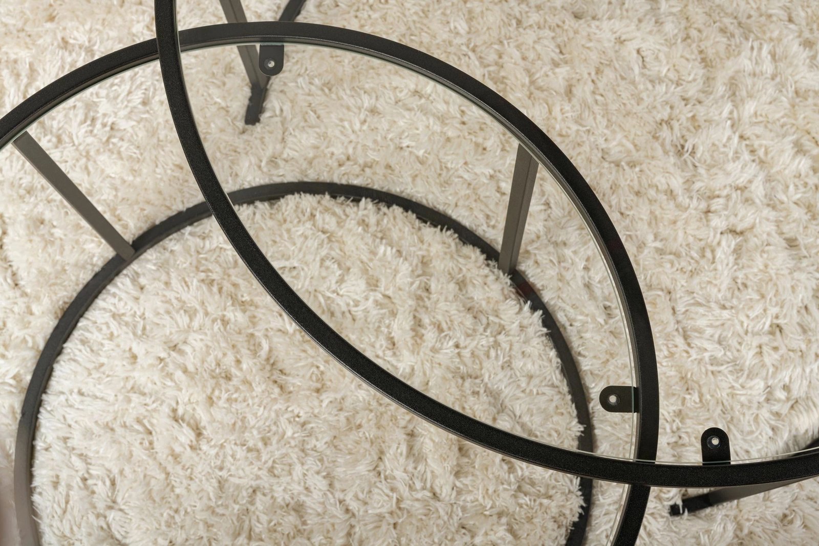 Set tavolinash kafeje Nordure, Aurum - 80, 60 - e zezë, transparente