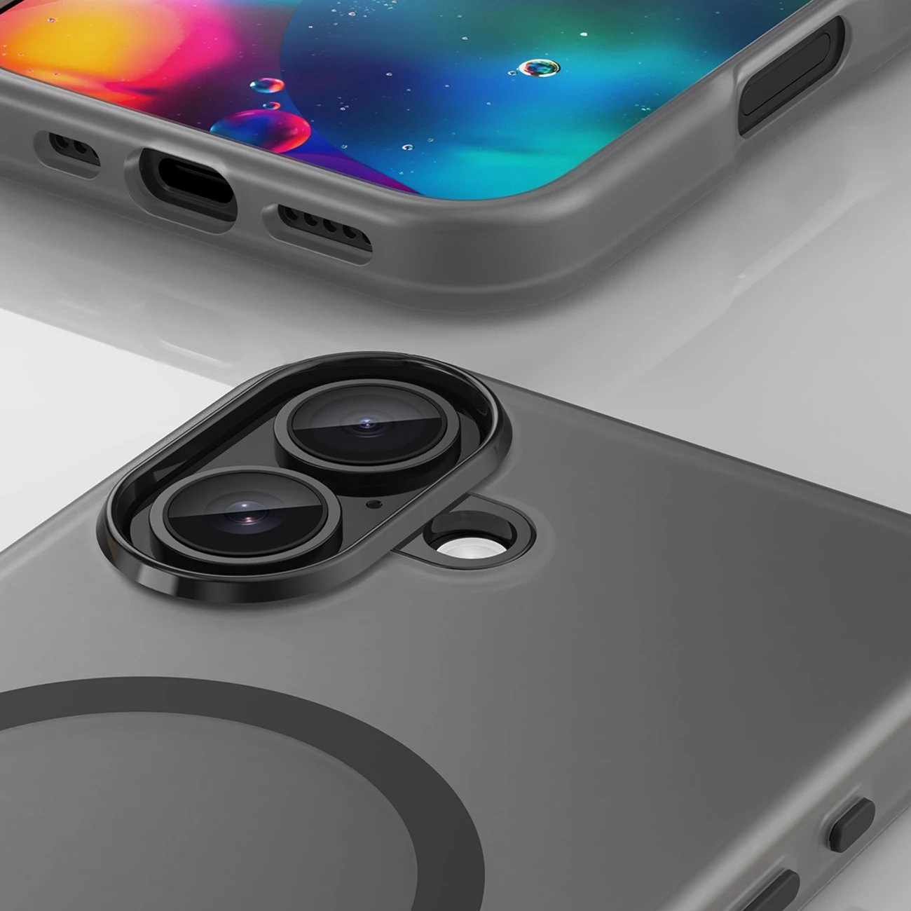 Mbështjellës Hurtel Magnetic Abrasive për iPhone 17, MagSafe, TPU/PC, i zi mat