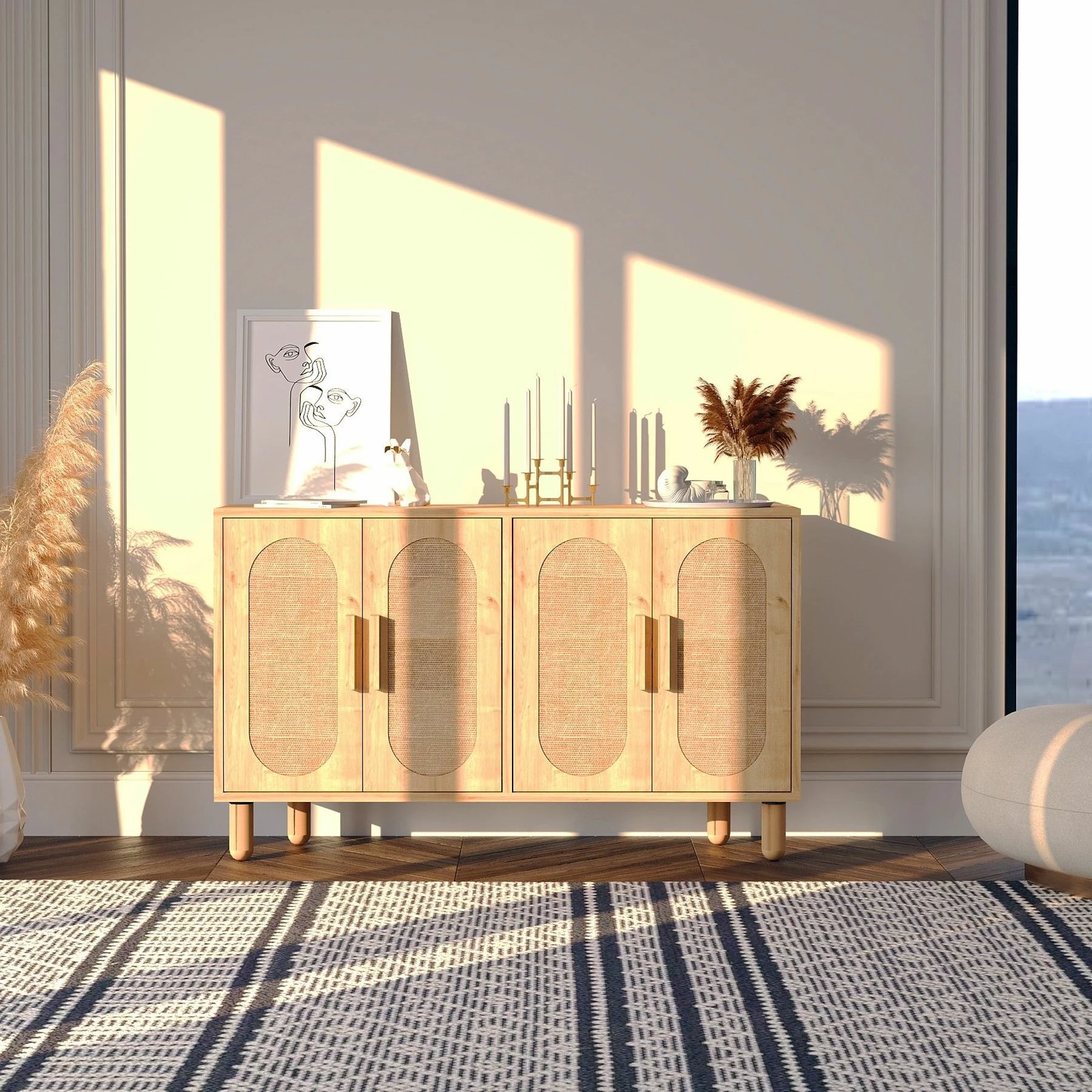 Konsol Skye Decor, ngjyrë lisi Sapphire, Vera