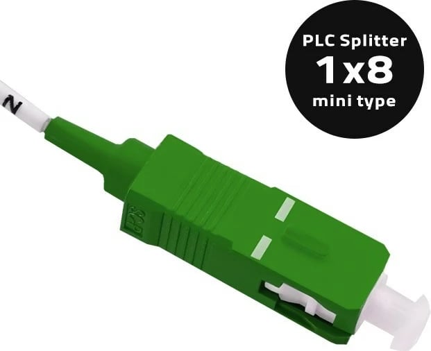 Splitter optik Qoltec 54205 PLC 1x8 mini type, i gjelbër
